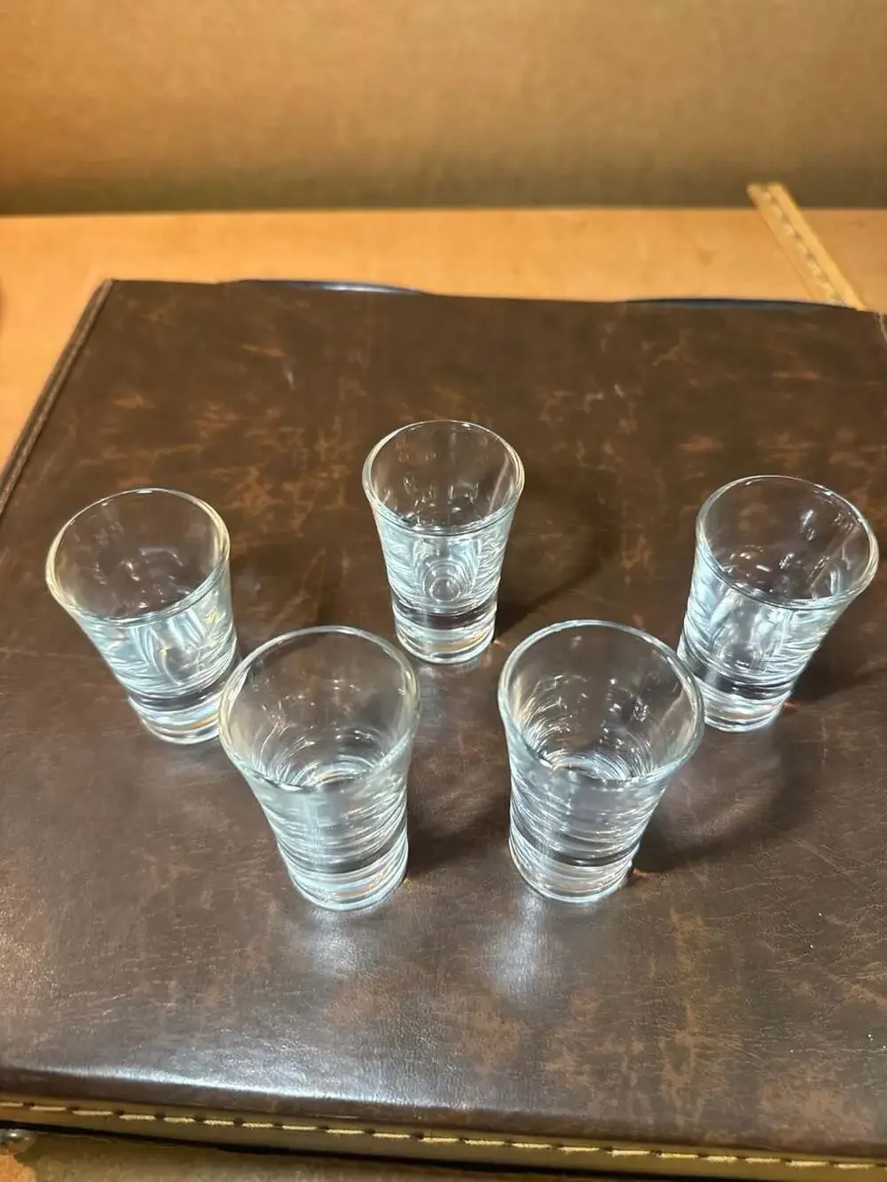 Bormioli Rocco Ypsilon Shot Glasses Set of 5 Clear Glass Heavy Bottom 2 oz